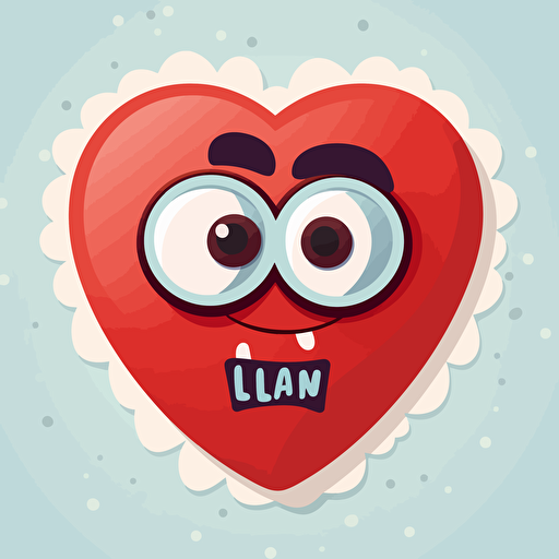 sticker design, super cute pixar heart, vector