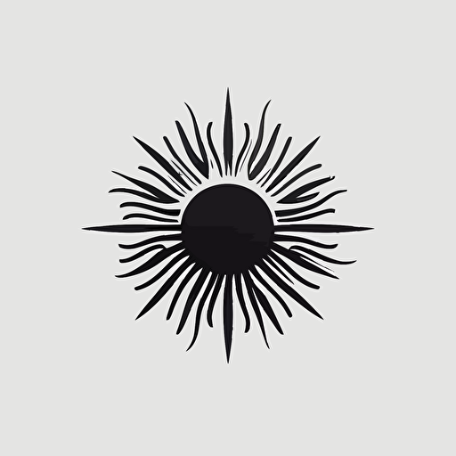 minimalistic sun, + sign, minimalistic logo design, a logo for a design studio, minimal logo, circle, Lindon Leader style, black and white, vector,