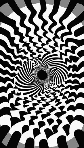 a burst of energy drawn confusing op art vector illustration, black on white, parametric lovecraftian pattern