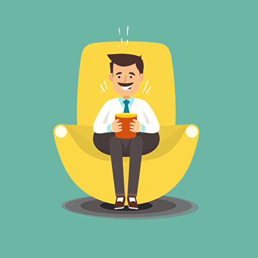 sitting in a cup of coffee, vector flat, PNG, SVG, vector illustration