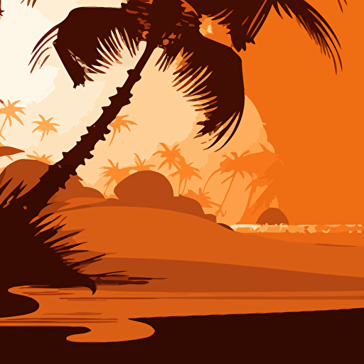 palms, beach, vector,