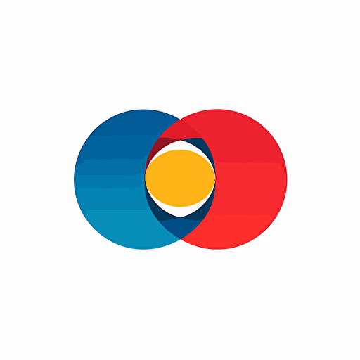 a vector logo of a venn diagram with three circles. Make them have the primary colors and the secondary colors where the circles overlap. Make this a crest. Modern, simple and elegant.