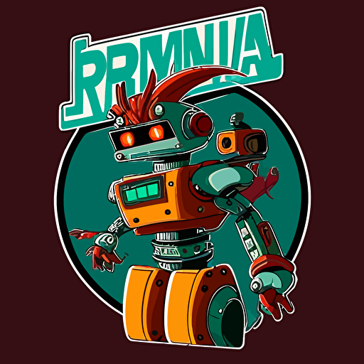 create anime robot logo vector futurama style svg