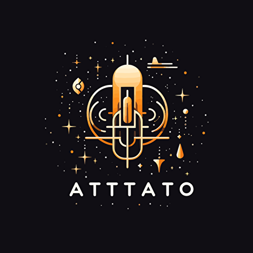 auto letter generator startup logo, pen Inc.-inspired refinement, minimalist celestial elements, contemporary atmosphere, vector illustration, Adobe Illustrator