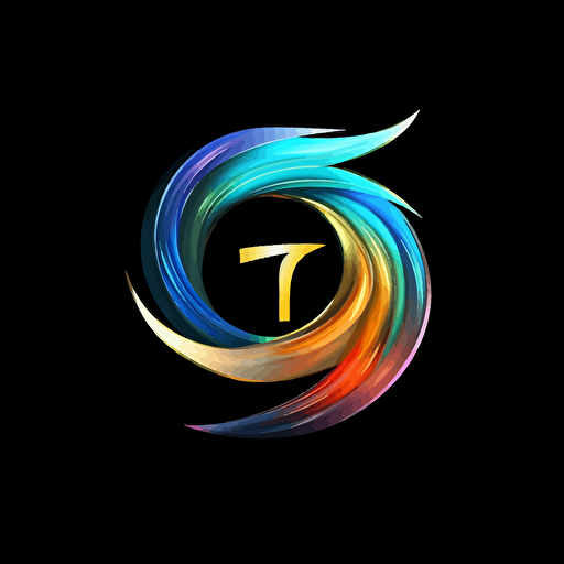 professional, colorful, dark blue color dominant, vector art logo made of "T T", pure black background