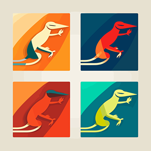 simple logo design of lizard with 5 plates on the back, squared lizard, harmony, vector, flat 2d, company logo, bauhaus style