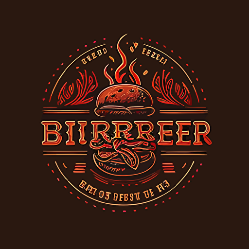 logo for burger crafted with fire, wood, retro, red colors, vector flat, PNG, SVG, flat shading, solid background, mascot, logo, vector illustration, masterwork, 2D, simple, illustrator