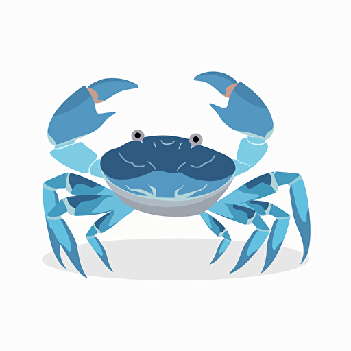 blue crab, flat vector