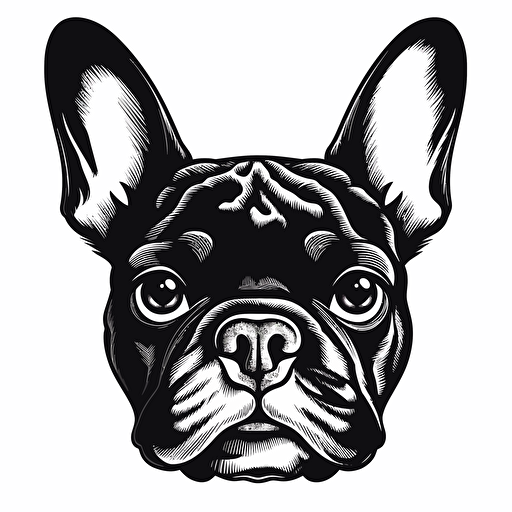 a black french bulldog on a white background vector image