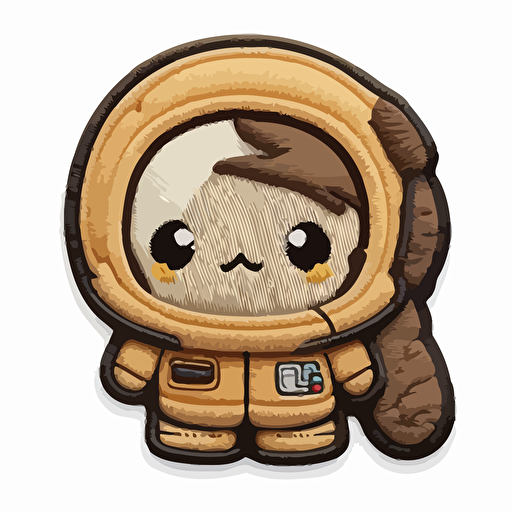 astronaut patch, cute, vector, 2d, emoji