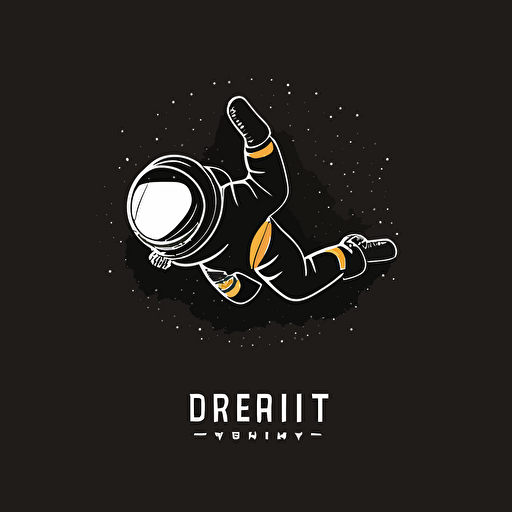 behance and dribble, minimalistic vector logo for a defi project. Gravity, astronaut falling. GraviCoin