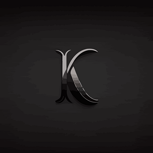 a lettermark of the letter K C, logo, serif font, vector, simple no realtistic details