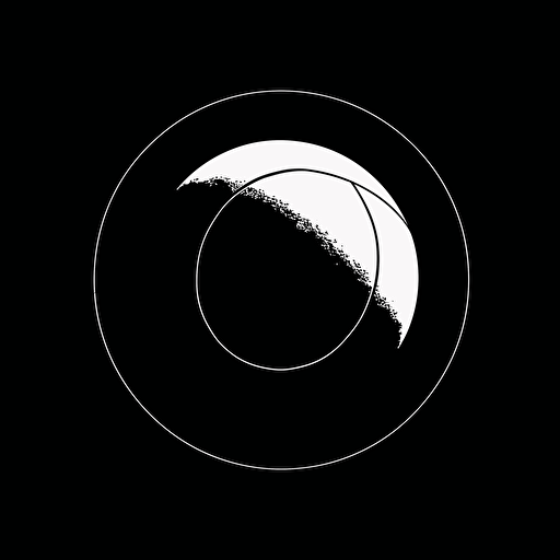 a minimalist tennis ball, flat, simple, vector, black and white