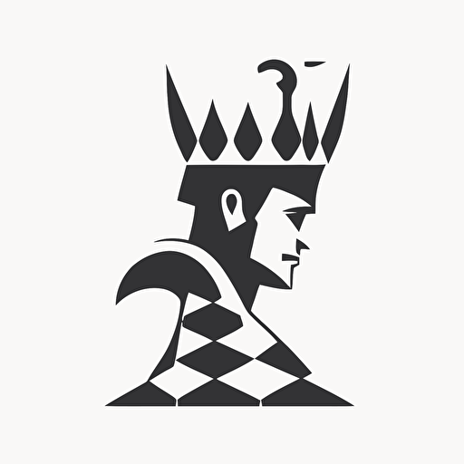 a jester chess icon, simple, basic shapes, vector, clean white background