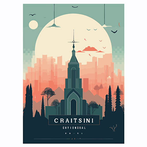 Christian event, minimal, vector poster