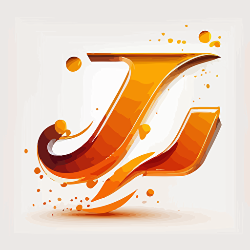 letter "J" logo vector with white background and orange colors
