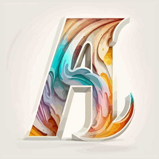 symbolic, iconic logo of marble, letter A, Letter H , colorful vector, on white background