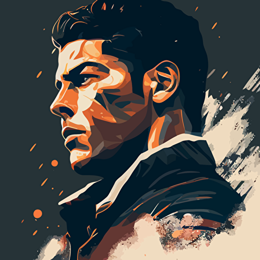 create an minimal vector art of christiano ronaldo, painting