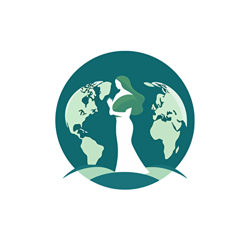 caring about the earth vector logo, white background