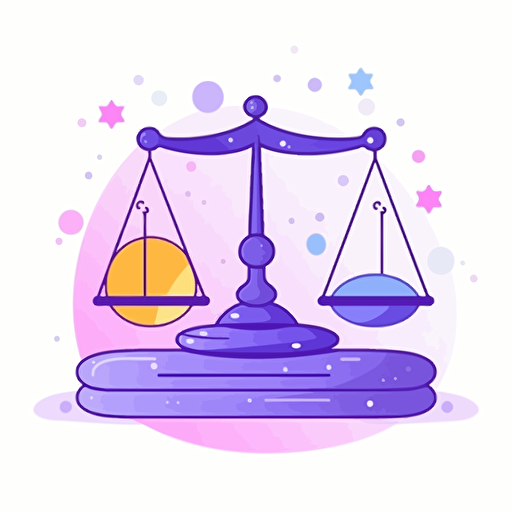 a flat vector illustration of a balance justice