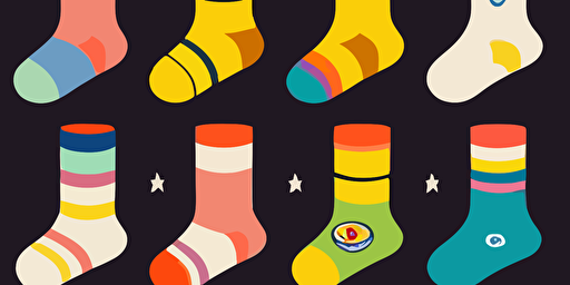 a logo for a socks brand for children, simple, vector, colorful