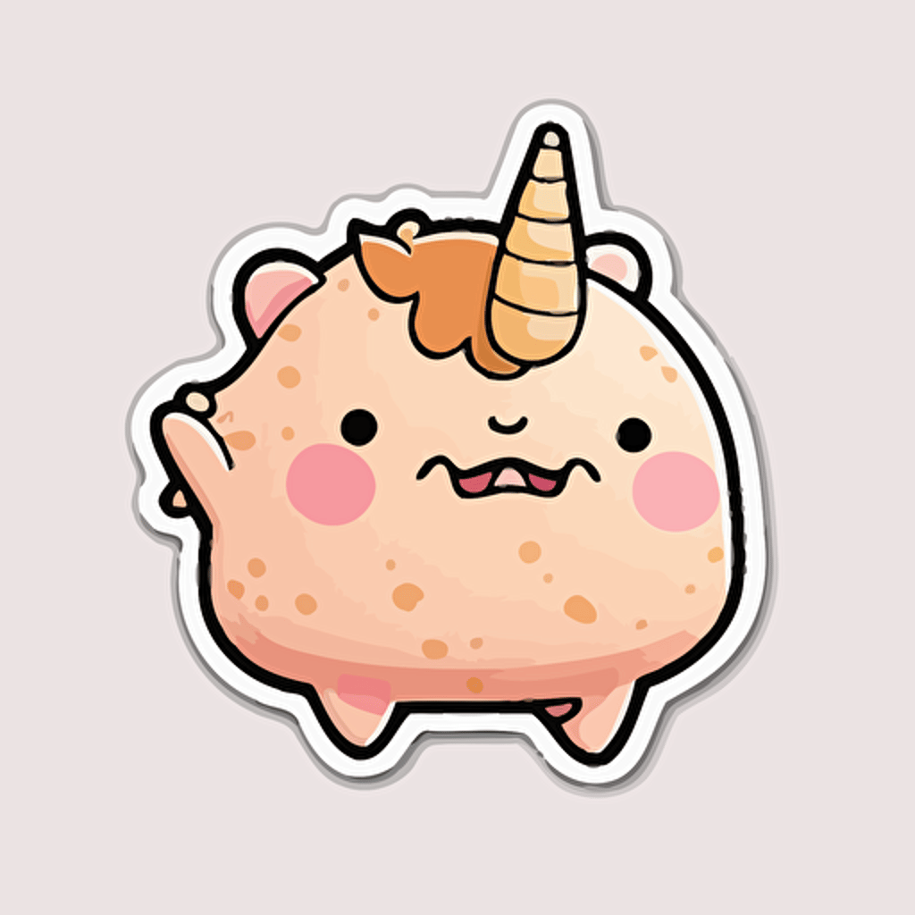 kawaii Carpincho, sticker, vector, white background, contour, cartoon style