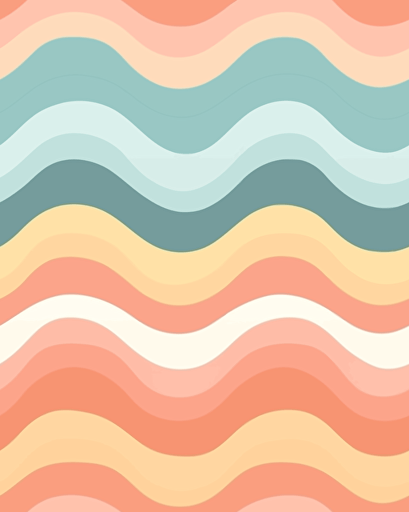 Waves, minimalistic, retro aesthetics, vector image, pastel pantone colors