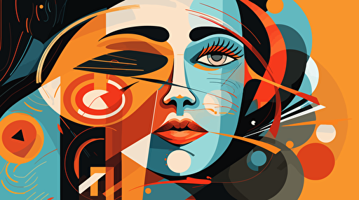 Abstract contemporary vector flat print