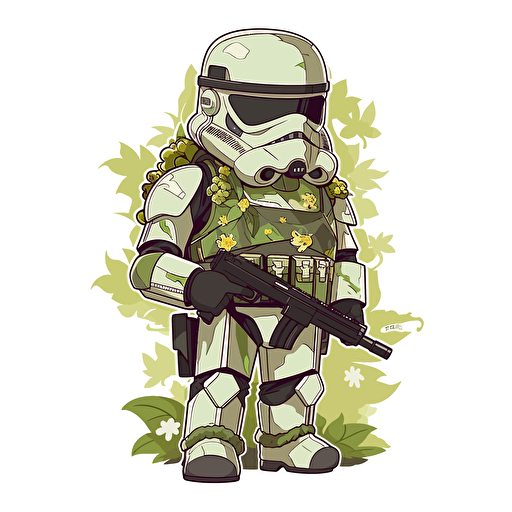 Tiled hemp trooper flat, vector, no background
