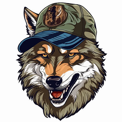 cool vector that would look good embroidered on a trucker hat, white background, trending