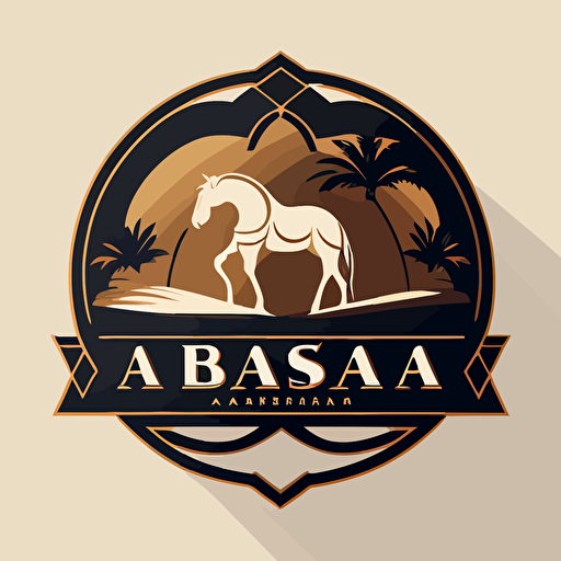 vector logo, with name “Arabia Archive”, clean, minimalist, emblem, oasis