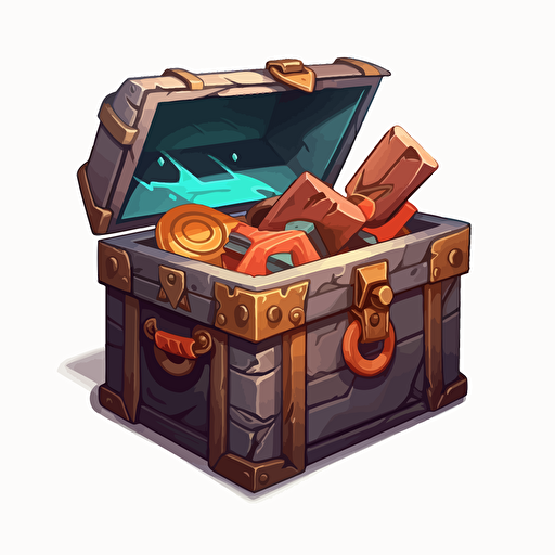 lootbox, 2d stylized, vectorized, transparent background