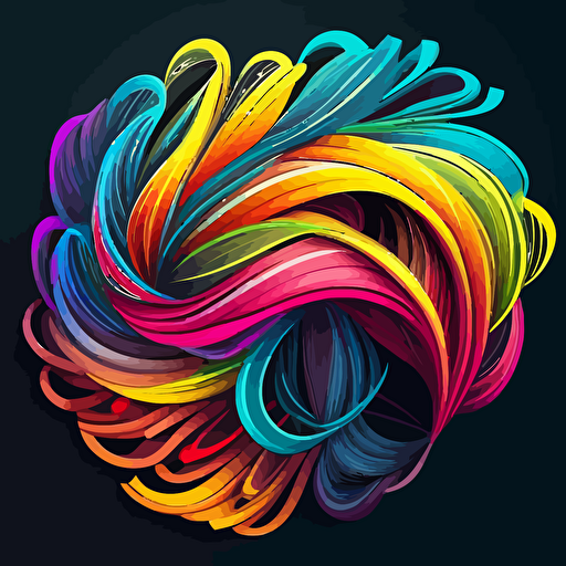 vector art, colorful, strands of color