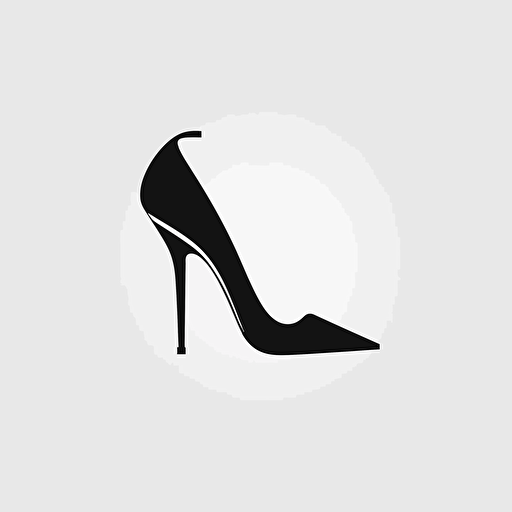 a minimalist logo, stiletto heel, vector, 2D flat