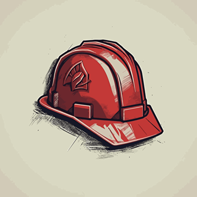 Create a modern vector logo for a construction company and include only a red hard hat and company name. Company name is 'You're Covered". rugged style. simple white background.