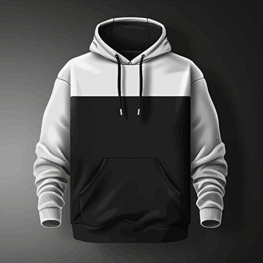 hoodie mockup design vector black and white