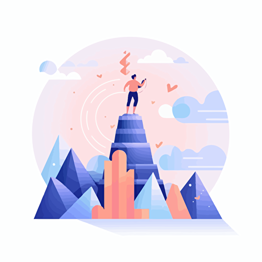 flat vector simplistic illustration in pastel colors and white background of the concept of motivation and focus