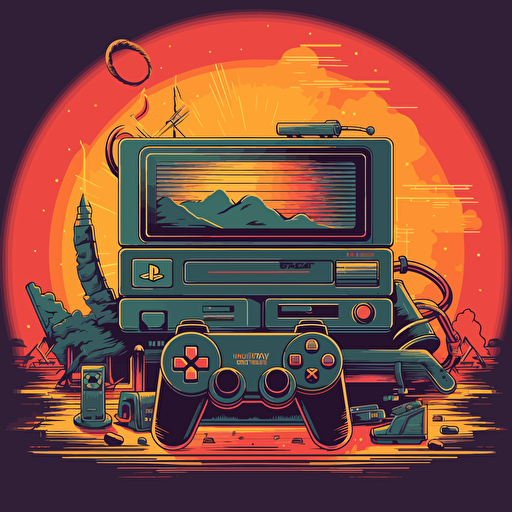 PlayStation, wallpaper, oldschool, vector,