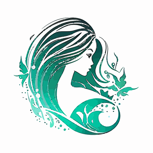 mermaid, logo, vector, simple, abstract, hawaii