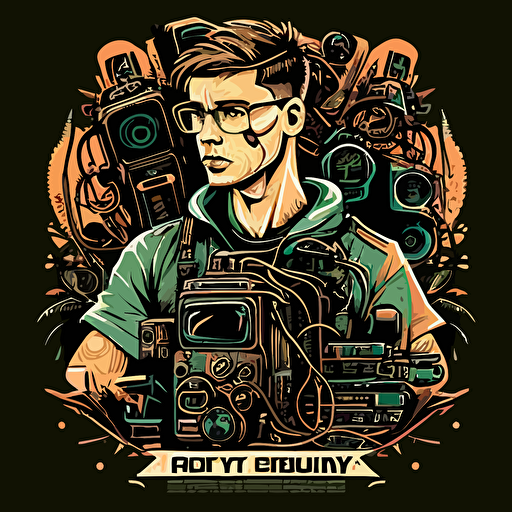 vector art of tech design, IT support