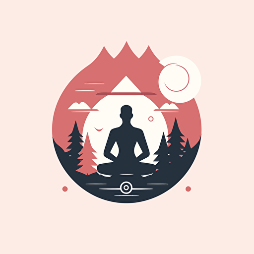 motivational and meditating logo, icon, flat vector, minimal