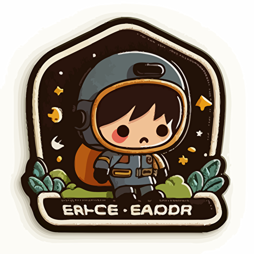 space explorer patch, vector, cute, 2d