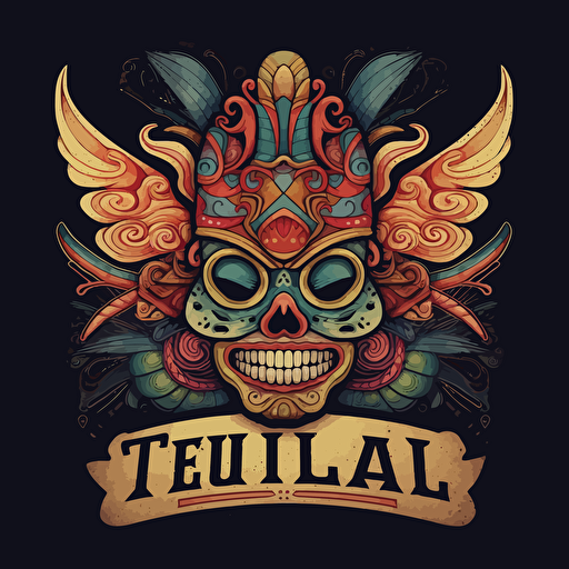 drawing art logo for tequlia , drawing , vector v5.1