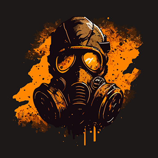 a vector logo style of a gas mask