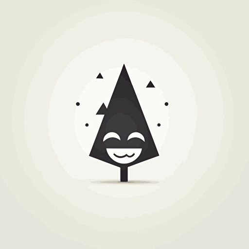 minimal brand logo, vector, clever, geometric, wes anderson, black on white flat logo of a tree with teeth 2d