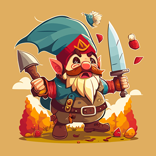 cartoon happy gnome thanksgiving vector style