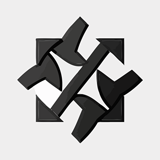 a logo using three simple 2d black vector shapes linked together to define the concept of cultural connections