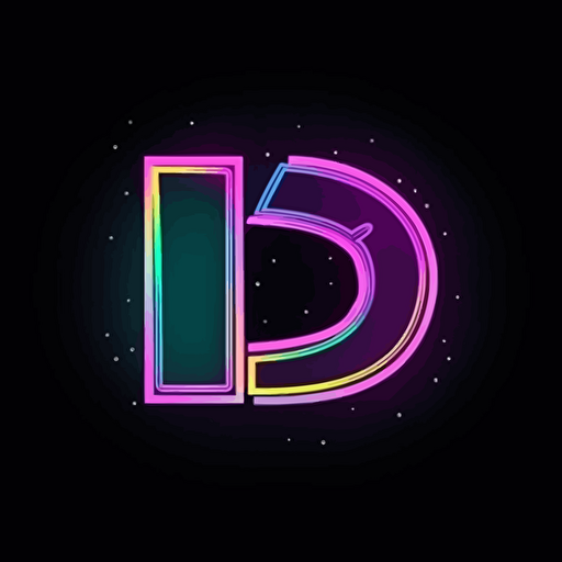 letters “D” and “K” logo design, neon, vector