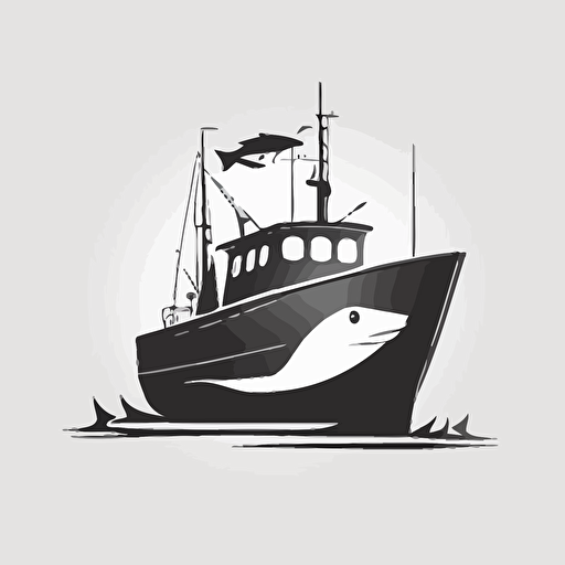 design symbol fishing front od ship simple vector minimalist