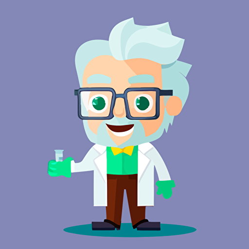 A scientist cartoon inspired by Roblox art style, flat style vector